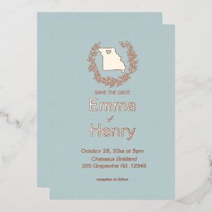 Invitation En Aluminium Mariage de destination du Missouri