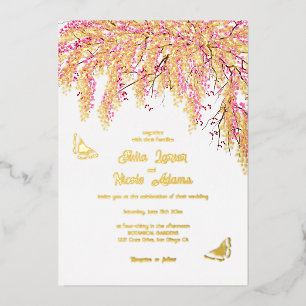 Invitation En Aluminium Mariage de douche à fleurs à orchidées papillon