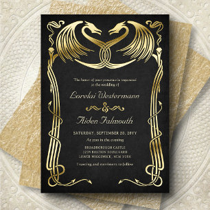Invitation En Aluminium Mariage de Dragon Fantastique
