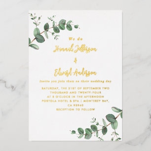 Invitation En Aluminium mariage de feuille vert Eucalyptus botanique Invit