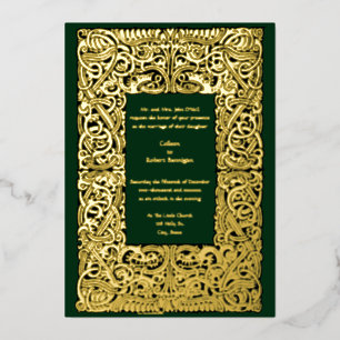 Invitation En Aluminium Mariage de frontière de nœuds de dragon Viking vin