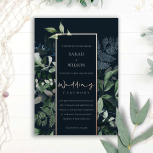 Invitation En Aluminium Mariage de la faune tropicale à feuilles vertes no