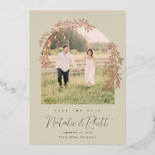 Invitation En Aluminium Mariage de la feuille de laurier moderne Enregistr