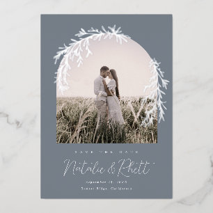 Invitation En Aluminium Mariage de la feuille de laurier moderne Enregistr