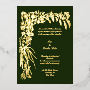 Invitation En Aluminium Mariage de la frontière florale botanique de l'ère