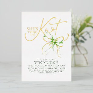 Invitation En Aluminium Mariage de la jeune fille au nœud vert