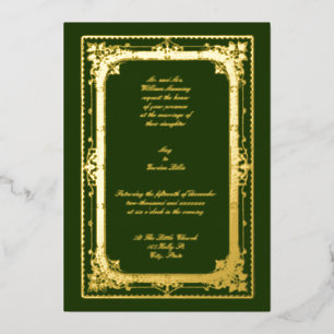 Invitation En Aluminium Mariage de l'ère victorienne vintage années 1870