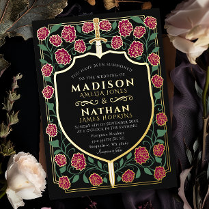 Invitation En Aluminium Mariage de l'Imaginaire Monogram Sword de Bourgogn