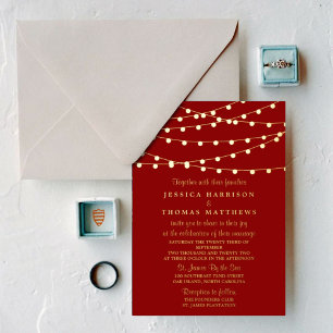 Invitation En Aluminium Mariage de lumière à chaîne moderne Real