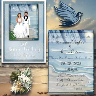 Invitation En Aluminium Mariage de mariage de plage