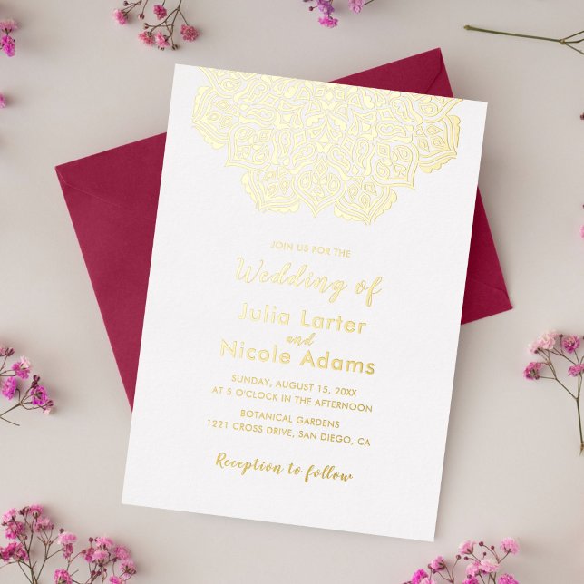 Invitation En Aluminium Mariage de Motif de mandala géométrique classique (Créateur téléchargé)