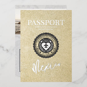 Invitation En Aluminium Mariage de passeport Champagne Mexique