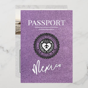 Invitation En Aluminium Mariage de passeport Lavender Mexique