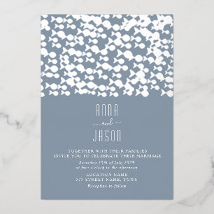 Invitation En Aluminium Mariage de plage bleu poussiéreux moderne