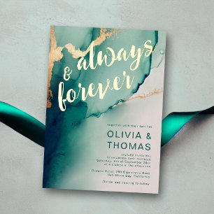 Invitation En Aluminium Mariage de plage Emerald Boho, toujours moderne