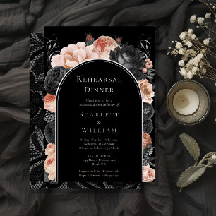 Invitation En Aluminium Mariage de répétition gothique vintage arch en feu