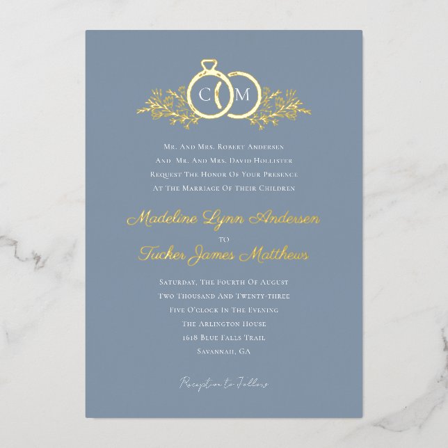 Invitation En Aluminium Mariage de script minimaliste moderne Mariage d'hu (Recto)