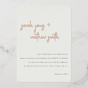 Invitation En Aluminium Mariage de script simple minimaliste noir blanc mo
