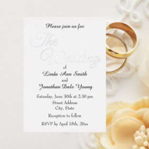 Invitation En Aluminium Mariage de style simple blanc