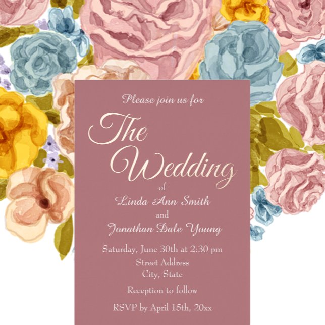 Invitation En Aluminium Mariage de style simple Dusty Rose (In Situ Wedding)