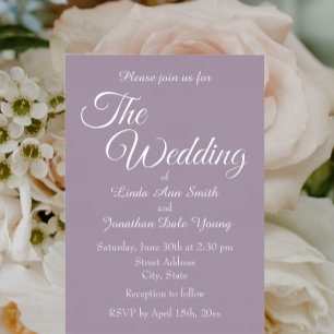Invitation En Aluminium Mariage de style simple Mauve