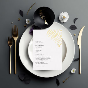 Invitation En Aluminium Mariage de tendance Plante blanc élégant