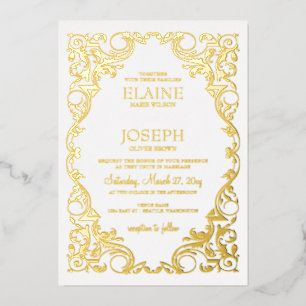 Invitation En Aluminium Mariage de trame orné rustique 