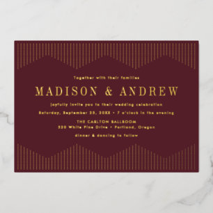 Invitation En Aluminium Mariage décoratif bourguignon et doré