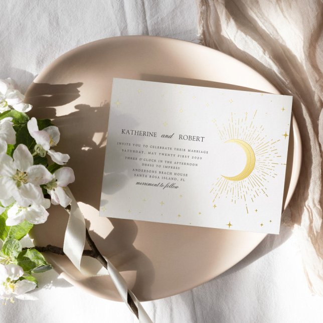 Invitation En Aluminium Mariage des étoiles d'argent de minuit céleste (Créateur téléchargé)