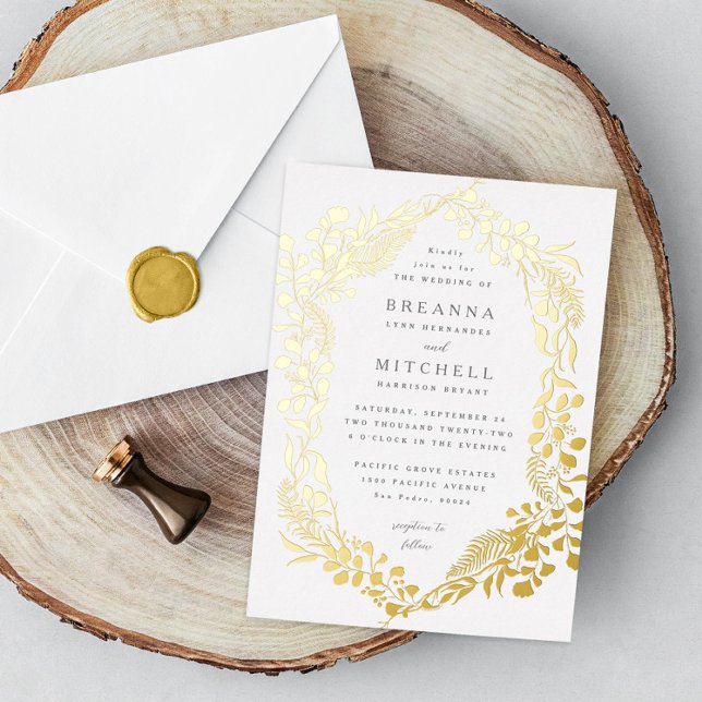 Invitation En Aluminium Mariage d'Eucalyptus de la fougère (Créateur téléchargé)