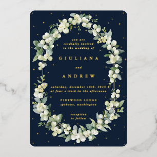 Invitation En Aluminium Mariage d'hiver de la baie des neiges et de l'euca