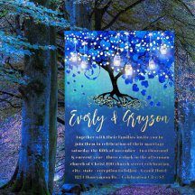 Mariage d'huile d'or pour feuilles de coeur bleu e