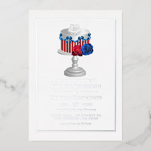 Invitation En Aluminium Mariage du 4 juillet