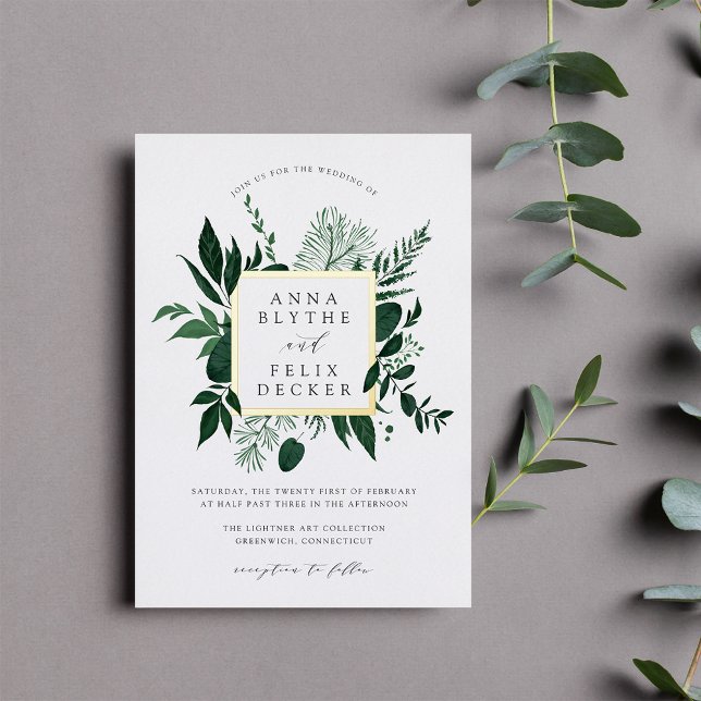 Invitation En Aluminium Mariage du cadre forestier sauvage (Créateur téléchargé)
