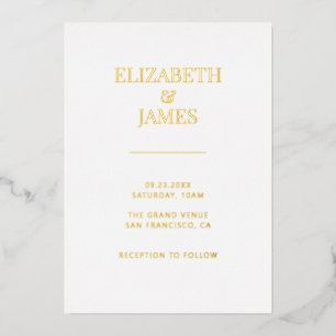 Invitation En Aluminium Mariage Élégance Moderne Simple