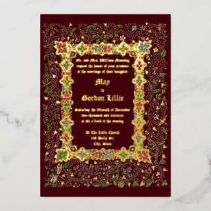 Invitation En Aluminium Mariage élégant de style médiéval de l'ère victori