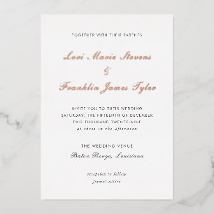 Invitation En Aluminium Mariage élégant et formel de Lori