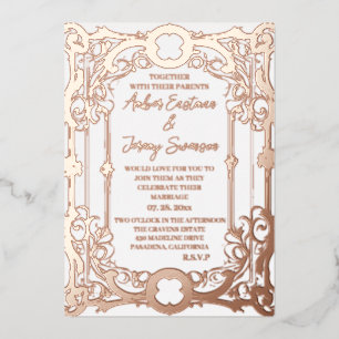 Invitation En Aluminium mariage élégant et romantique or rose