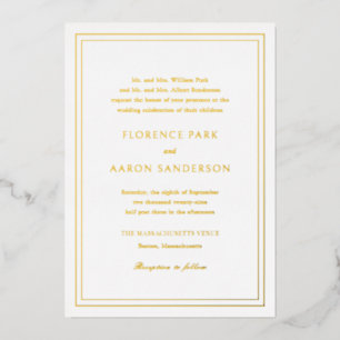 Invitation En Aluminium Mariage élégant Florence Gold