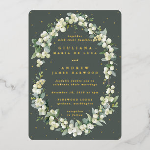 Invitation En Aluminium Mariage Élégant Gris Vert Symphorine+Eucalyptus