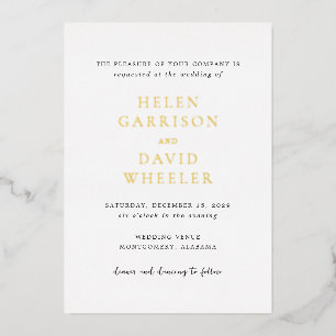 Invitation En Aluminium Mariage élégant Helen Classic