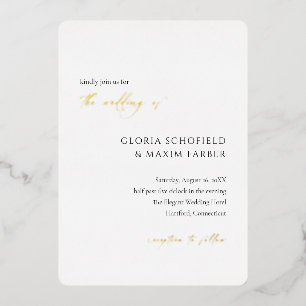 Invitation En Aluminium Mariage élégant minimal moderne formel