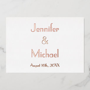 Invitation En Aluminium Mariage élégant moderne personnalisé RSVP Rose Gol