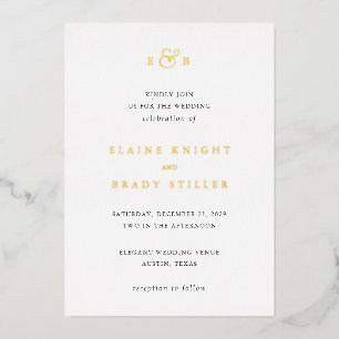 Invitation En Aluminium Mariage Élégant Monogramme