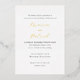 Invitation En Aluminium Mariage Élégant Noir et Blanc Classique