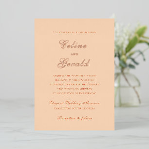 Invitation En Aluminium Mariage élégant Peach Classic