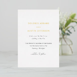 Invitation En Aluminium Mariage Élégant Simple Classique Enregistrez la Da