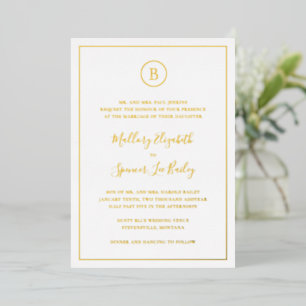 Invitation En Aluminium Mariage Élégant Traditionnel