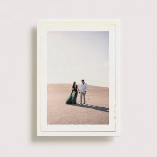 Invitation En Aluminium Mariage en radiance simple Enregistrer la date Or