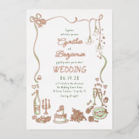 Mariage fantaisiste aux gribouillages dessinés à l